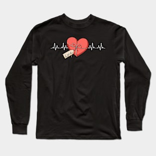 Love Heartbeat Valentines Day Cute V-Day Pajama Long Sleeve T-Shirt